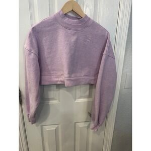 Gymshark Rest Day Sweats Cropped Pullover Lilac Purple Mock Neck Sweatshirt S